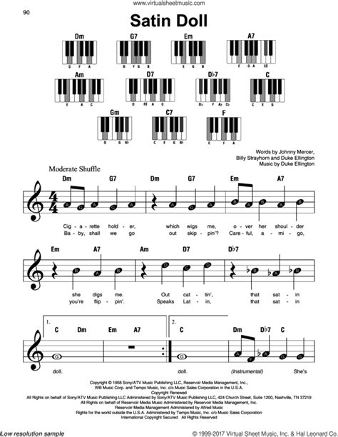 Satin Doll Sheet Music Beginner For Piano Solo Pdf