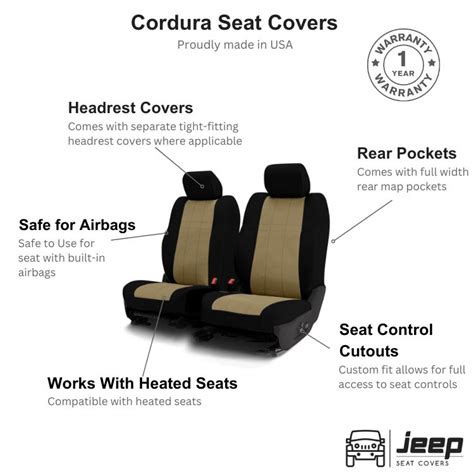 Waterproof Cordura Seat Covers - Custom Made for All Jeeps Models