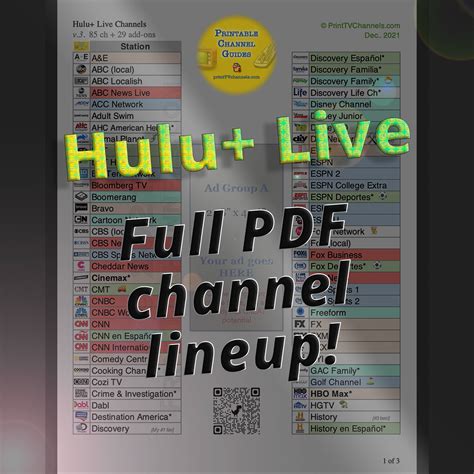 Hulu Live Tv Channels Hulu Tv Station List Pdf Behance