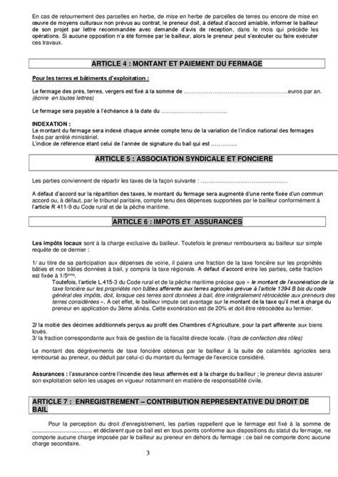 Mod Le De Contrat De Bail A Ferme Doc Pdf Page Sur