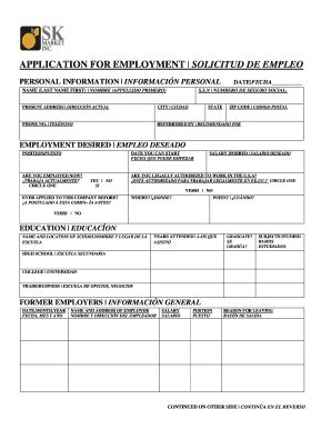 Fillable Online PERSONAL INFORMATION INFORMACI N PERSONAL Fax Email