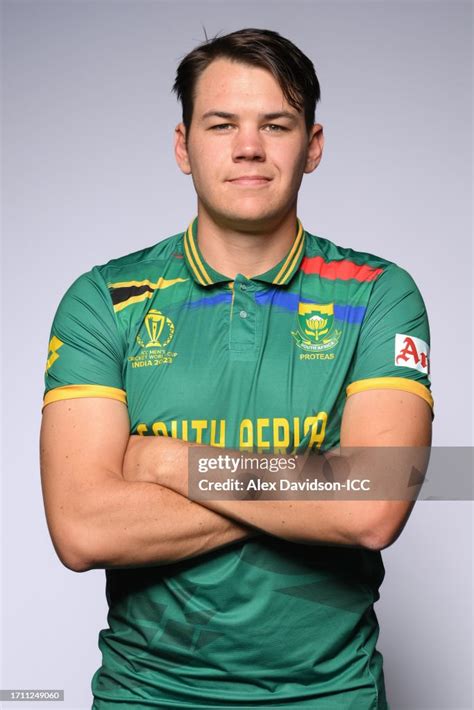 Gerald Coetzee of South Africa poses for a portrait ahead of the ICC... News Photo - Getty Images