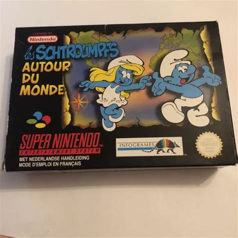 Les Schtroumpfs Autour Du Monde Super Nintendo Snes Jeu Complet