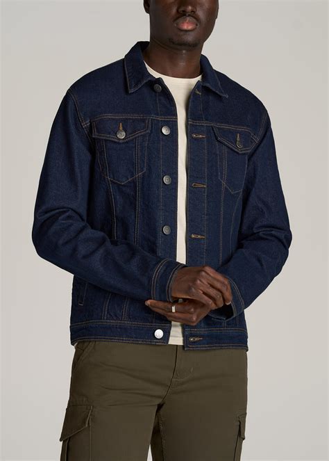 Indigo Denim Jacket Mens Tall Denim Trucker Indigo Jacket American Tall