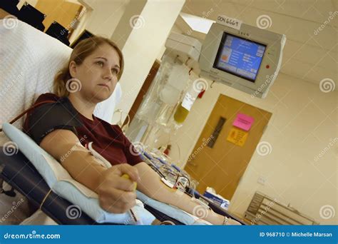 Young Woman Donating Platelets Stock Photo Image Of Donate Pressure