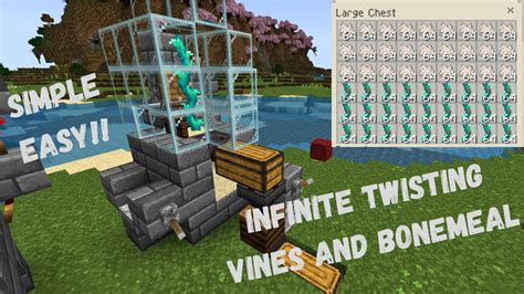 120 Zero Tick Twisting Vine And Bonemeal Farm In Minecraft Bedrock