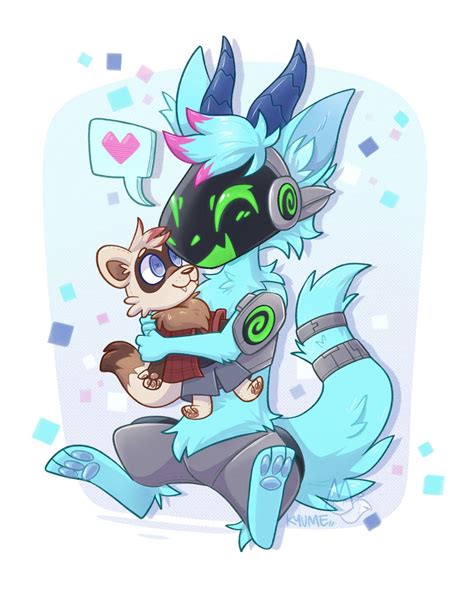 Toaster Hug Commissioned Art I Drew Of A Protogen And His Plushie R