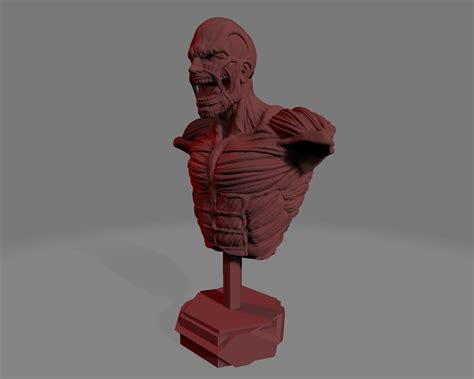 Stl File Titan Colossal Bust Shingeki No Kyojin D Printable Model To