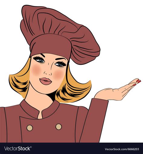 Sexy Blonde Chef Woman In Uniform Royalty Free Vector Image