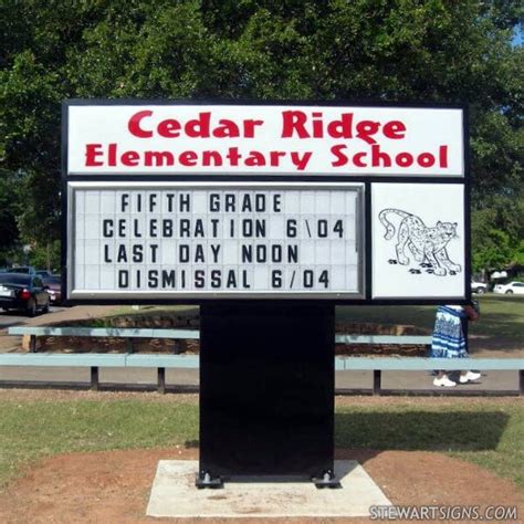 School Sign for Cedar Ridge Elementary School - Waco, TX