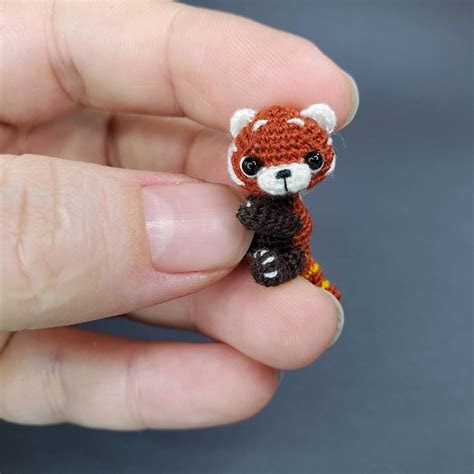 Micro Teddy Red Panda 08 Miniature Animal Bear Toy Etsy