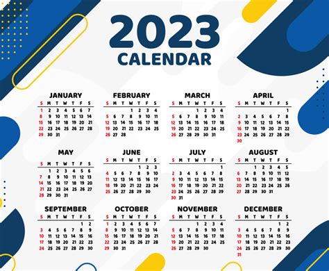 Calendar 2023 Template Abstract Design