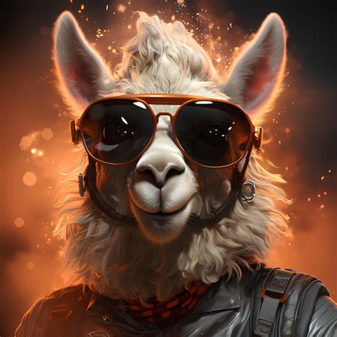 Premium AI Image Cool Crazy Lama Photo Lama Background