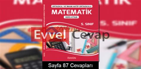 S N F Matematik Ders Kitab Cevaplar Zg N Matbaac L K Sayfa