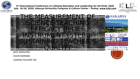 Pdf The Measurement Of Science Teaching Efficacy Belief Instrument Stebi Sustaining Teacher