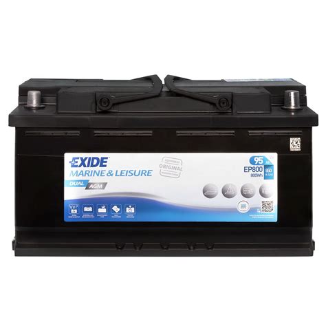 Exide Ep Dual Agm V Ah Versorgerbatterie Batterie De