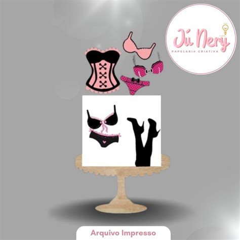 Arquivo de Corte Topo de Bolo Chá de Lingerie Elo7