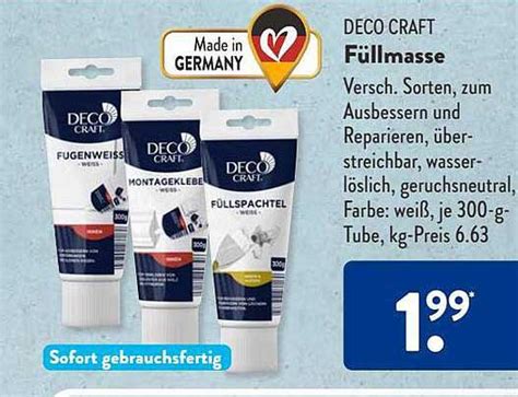 Deco Craft F Llmasse Angebot Bei Aldi S D Prospekte De