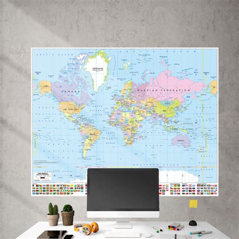 Flags Of The World Map Wall Stickers Flags Of The World World Map Images