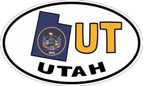 In X In Oval Ut Utah Sticker Vinyl Car Bumper Decal Luggage Stickers