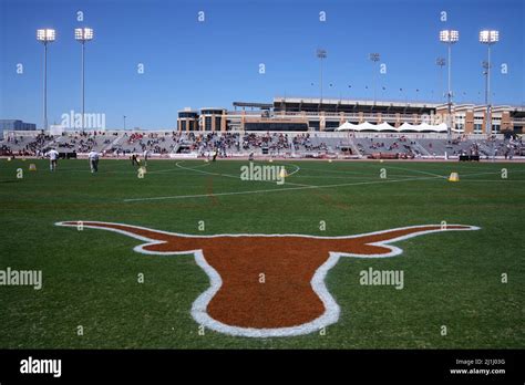 The Texas Longhorns logo on the field at Mike A. Myers Stadium during ...