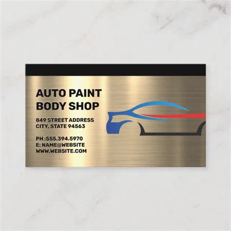 Metallic | Stylized Car Logo Business Card | Zazzle