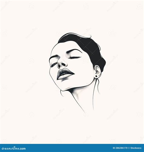 Graceful And Chic Illustration Of A Woman With Close Up Eyes Stock