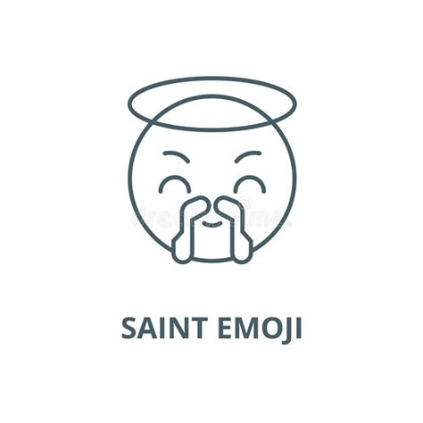 Saint Emoji Vector Line Icon Linear Concept Outline Sign Symbol