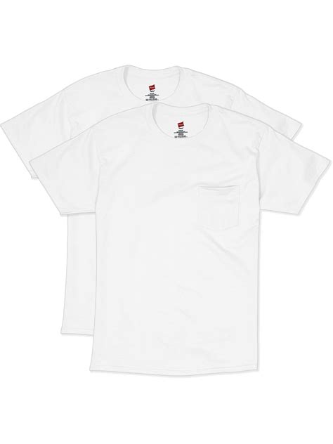 Hanes Mens Short Sleeve Pocket Tee Value Pack 2 Pack