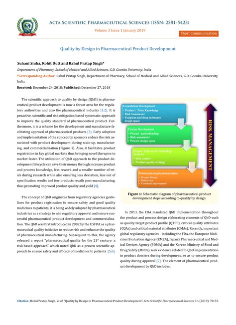 PDF Quality By Design In Pharmaceutical Product Development