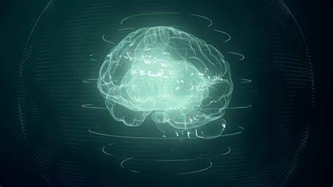 Futuristic Blue Digital Brain Seamless Loop Stock Motion Graphics SBV