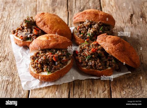 Traditional South African Vetkoek fried deep-fried buns stuffed with ...