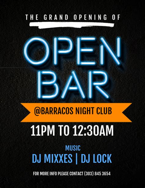 Open Bar Flyer Postermywall