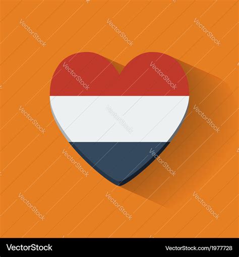 Heart Shaped Icon With Flag Of Netherlands Vector Image