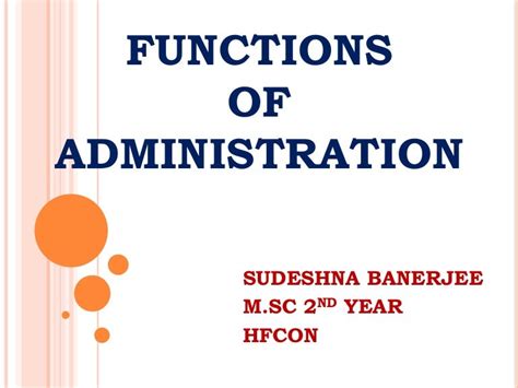 Functions Of Administration