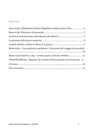 Odissea Quotidiana Magazine Settimana Del 5 2 2017 PDF