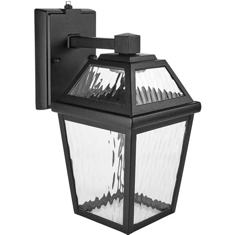 Maxxima Led Porch Lantern Outdoor Wall Light Black W Clear Water