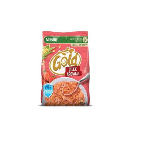 Nestle Gold Corn Flakes Çilek Aromalı Mısır Gevreği 310 Gr Marketpaketi