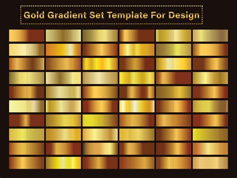 Golden Gradient Pattern Or Template Set Of Colors For Design