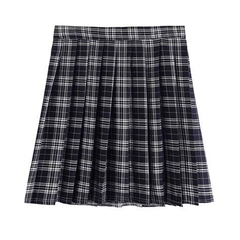 New Korean Plaid Skirt Women Zipper High Waist School Girl Pleated