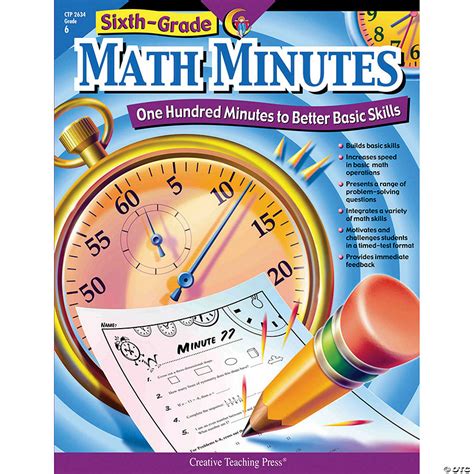 Creative Teaching Press Math Minutes Book Grade 6 Oriental Trading