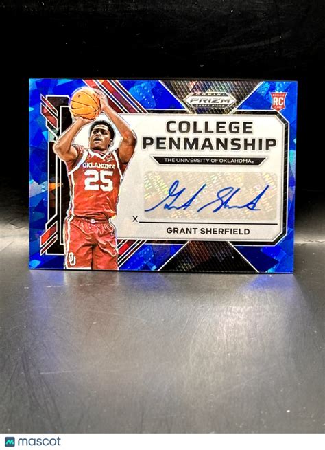 Grant Sherfield 2023 Prizm Draft College Penmanship Blue Ice Prizm Auto