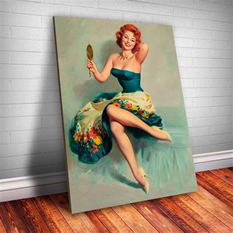 Placa Decorativa Pin Up Olhando No Espelho Mdf 20x30cm Leroy Merlin