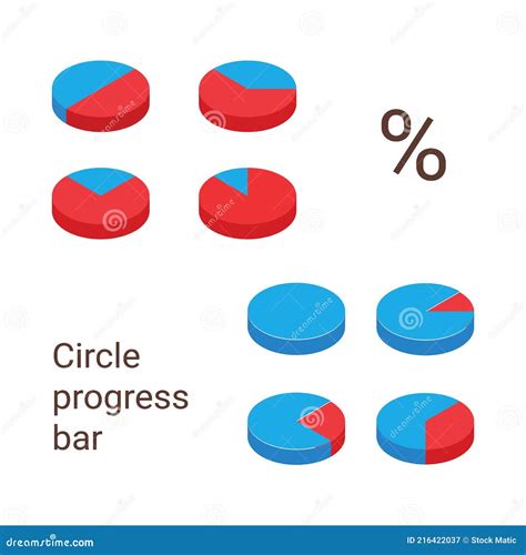 Progress Bar Indicators Set Round Progress Bar Circle Icon Percentage