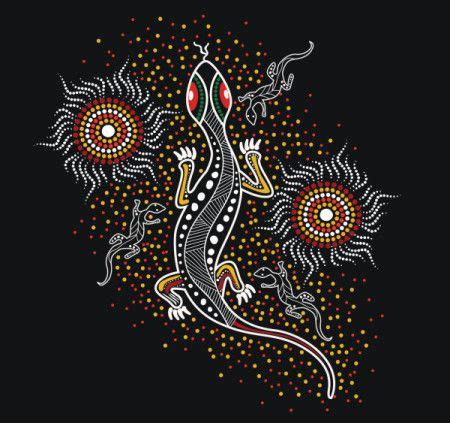 Aboriginal lizard art - Black and white - Download Graphics & Vectors