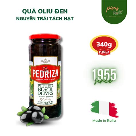 Quả Oliu đen nguyên trái tách hạt Pitted Black Olive La Pedriza 340g