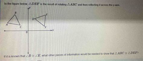 Solved In The Figure Below DEF Is The Result Of Rotating ABC And Then