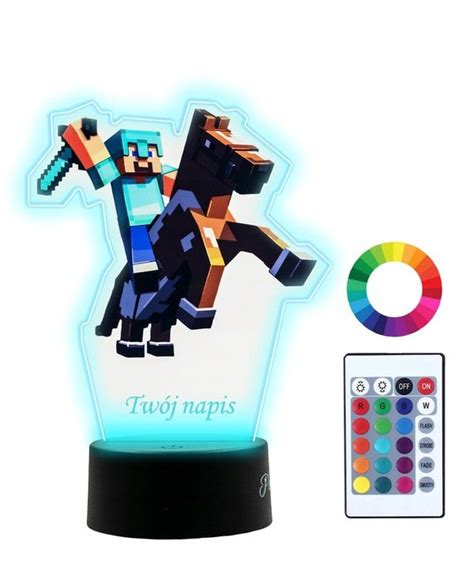 Lampka Nocna Z Nadrukiem 3D Led Minecraft Steve Plexido Sklep EMPIK