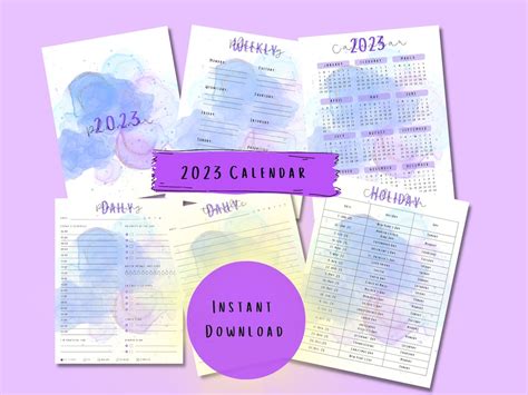 Instant Download 2023 Planner Digital Or Print Monthly Etsy