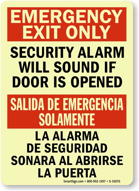 Bilingual Exit Signs Salida Signs